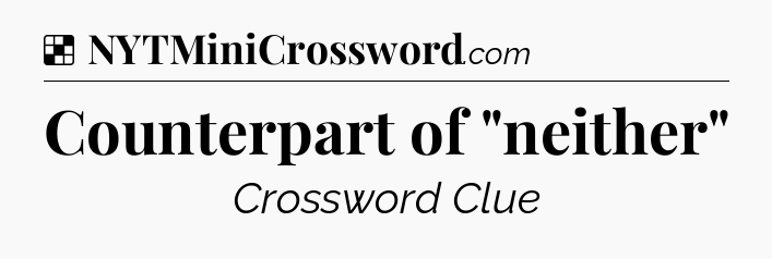 Solution: Counterpart of 