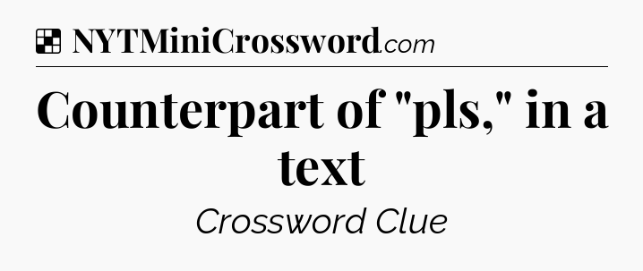 Solution: Counterpart of 