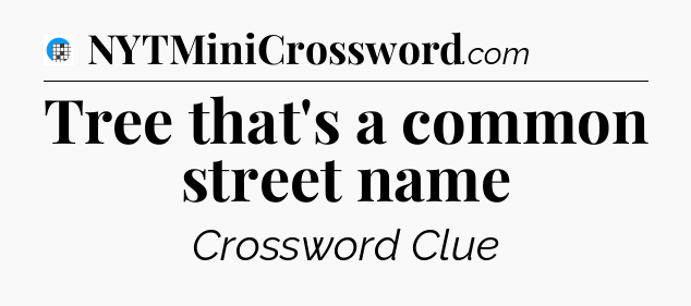 Tree that's a common street name Crossword Clue