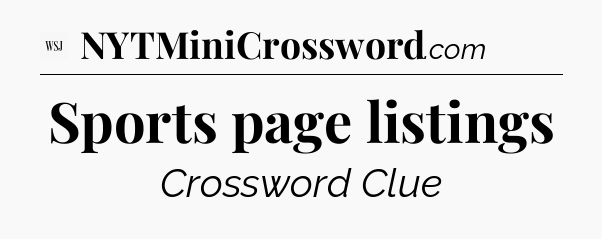 Sports page listings - WSJ Crossword