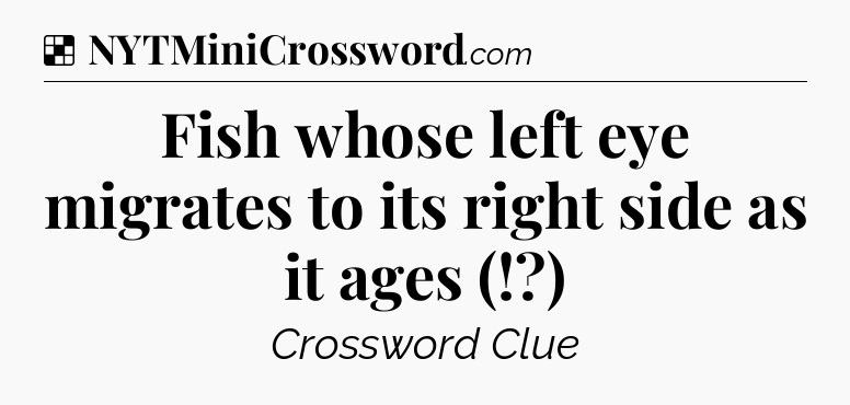 Solution: Fish whose left eye migrates to its right side as it ages (!?) - NYT Crossword