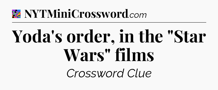 Yoda's order, in the 