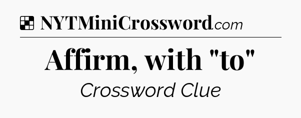 Solution: Affirm, with 