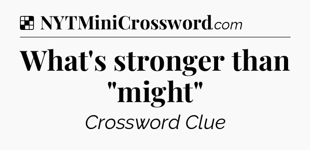 Solution: What's stronger than 