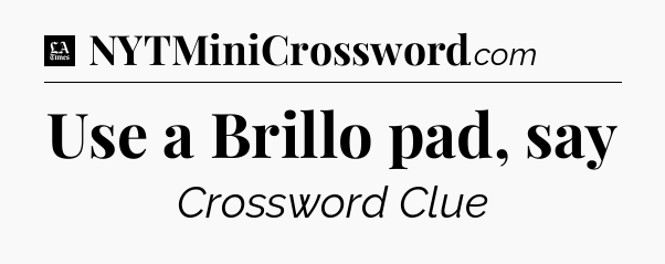 Use a Brillo pad, say - LA Times Crossword