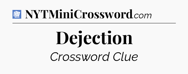 Dejection Puzzle Page Crossword Clue