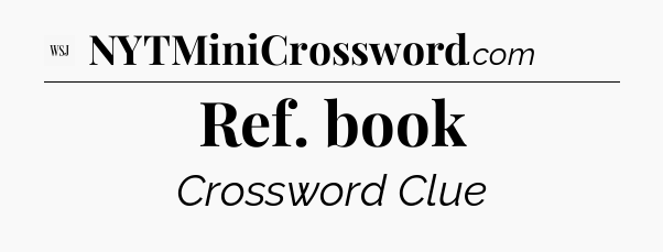 Ref. book - WSJ Crossword