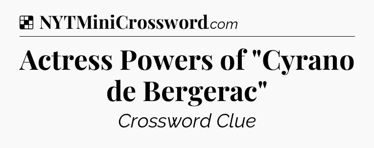 Solution: Actress Powers of 