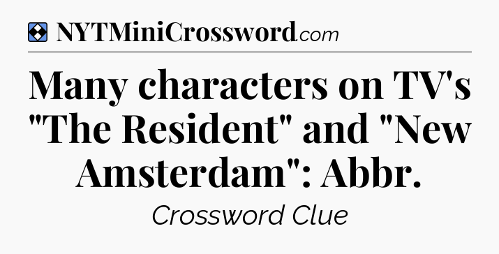 Solution: Many characters on TV's 
