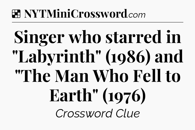 Solution: Singer who starred in 