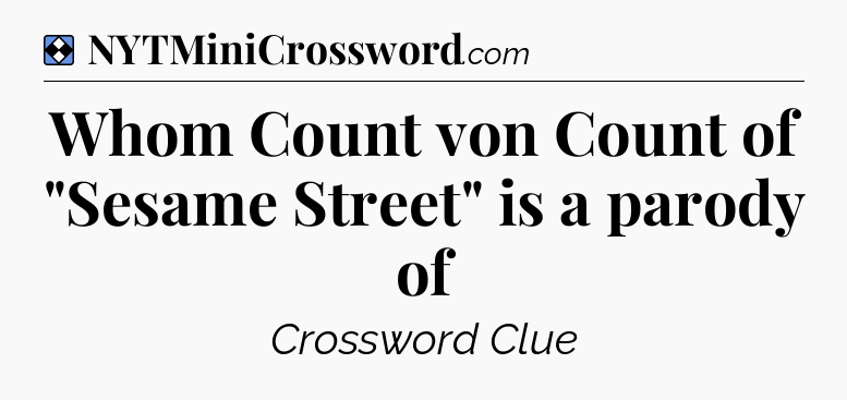 Solution: Whom Count von Count of 