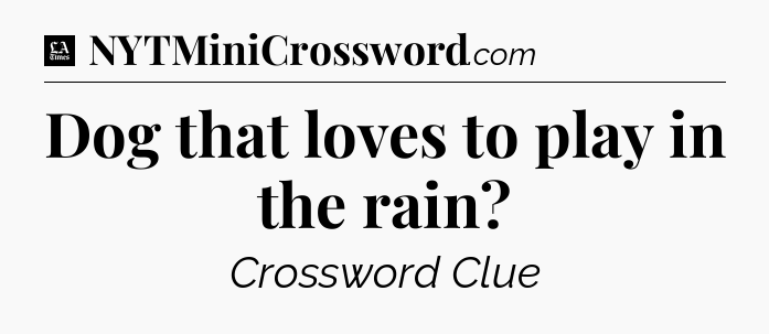 Dog that loves to play in the rain - LA Times Crossword