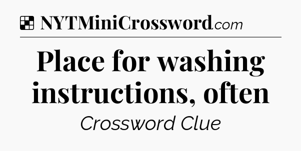 Solution: Place for washing instructions, often - NYT Crossword