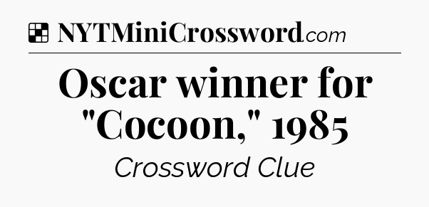 Solution: Oscar winner for 