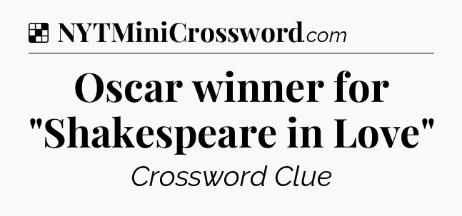 Solution: Oscar winner for 