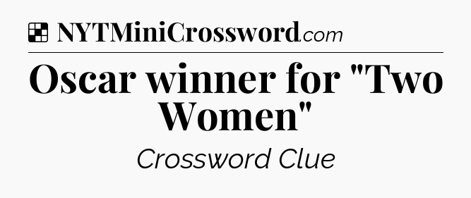 Solution: Oscar winner for 