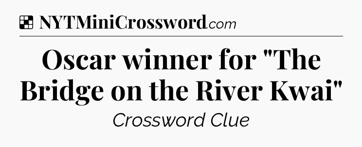 Solution: Oscar winner for 