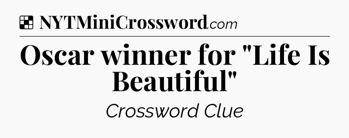 Solution: Oscar winner for 