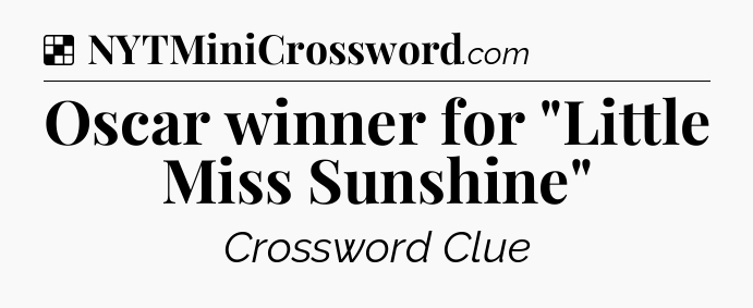 Solution: Oscar winner for 
