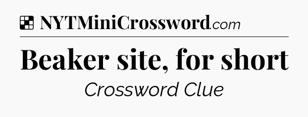 Solution: Beaker site, for short - NYT Crossword