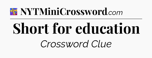 Short for education Codycross