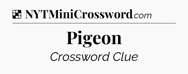 Solution: Pigeon - NYT Crossword