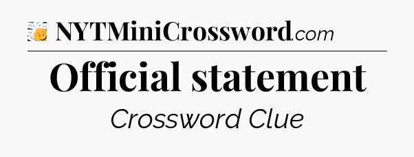 Official statement - 7 Little Words