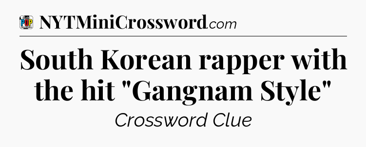 South Korean rapper with the hit 