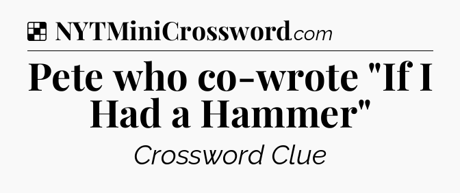 Solution: Pete who co-wrote 