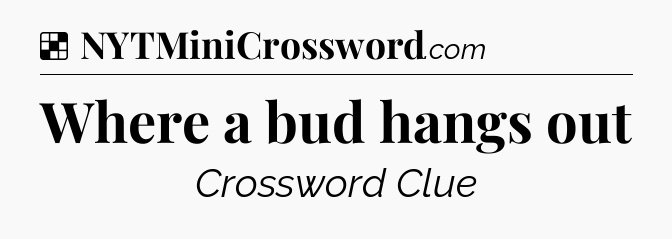 Solution: Where a bud hangs out - NYT Crossword