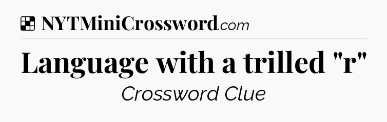 Solution: Language with a trilled 