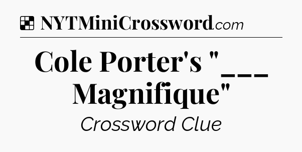 Solution: Cole Porter's 