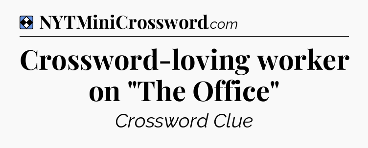 Solution: Crossword-loving worker on 