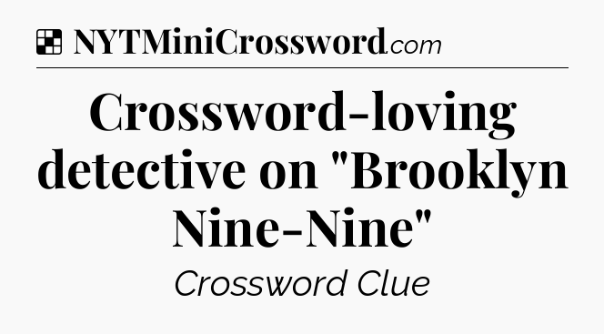 Solution: Crossword-loving detective on 