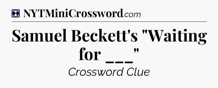 Solution: Samuel Beckett's 