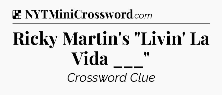 Solution: Ricky Martin's 