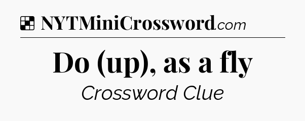 Solution: Do (up), as a fly - NYT Crossword