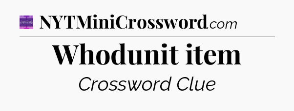 Whodunit item - Thomas Joseph Crossword