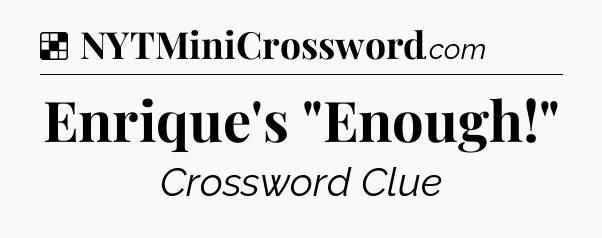 Solution: Enrique's 