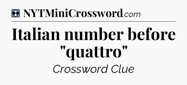 Solution: Italian number before 