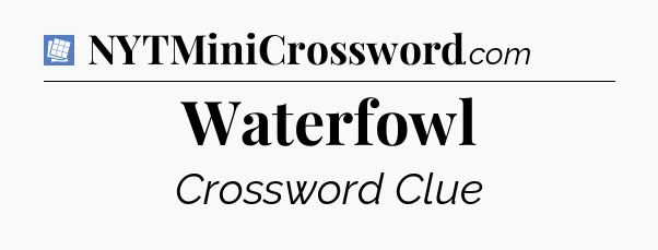 Waterfowl Puzzle Page Crossword Clue