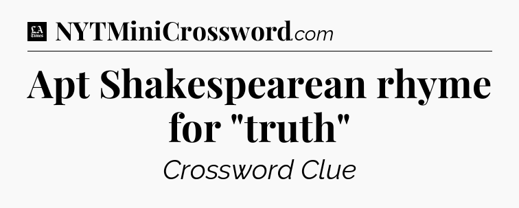 Apt Shakespearean rhyme for 