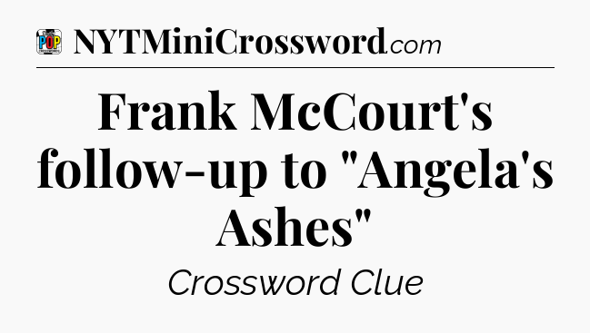 Frank McCourt's follow-up to 