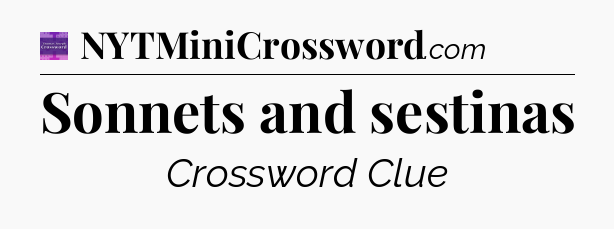 Sonnets and sestinas - Thomas Joseph Crossword