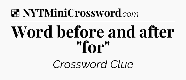 Solution: Word before and after 