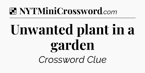 Solution: Unwanted plant in a garden - NYT Crossword