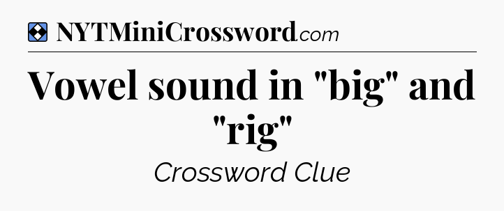 Solution: Vowel sound in 