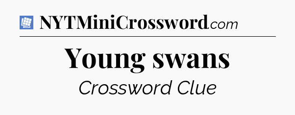 Young swans Puzzle Page Crossword Clue