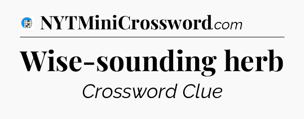 Wise-sounding herb Crossword Clue