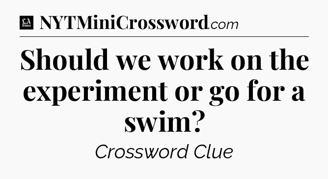 Should we work on the experiment or go for a swim - LA Times Crossword